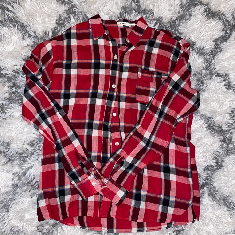 Plaid button down shirt